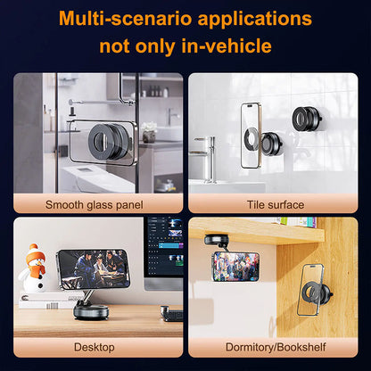 Magnetic Phone Holder Vacuum Suction Car Mount