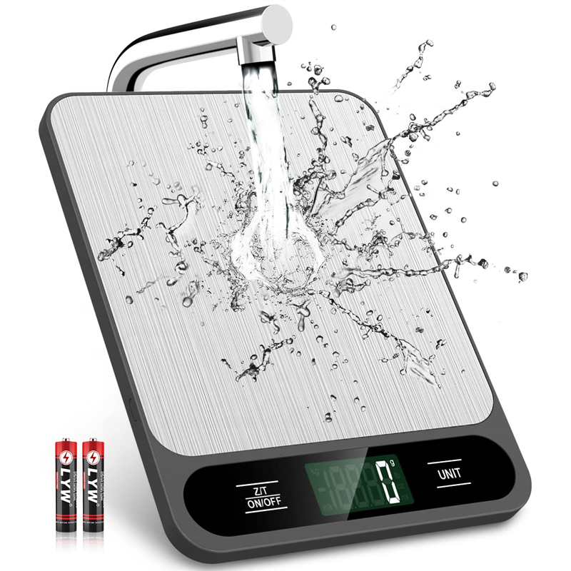 Digital stainless steel kitchen scale with LCD display