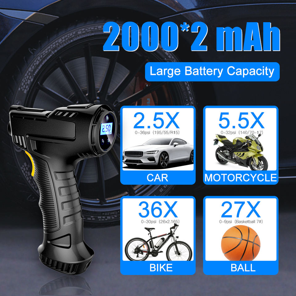 Cordless Digital Tire Inflator 150 PSI with Auto-Stop & LED - product image 5