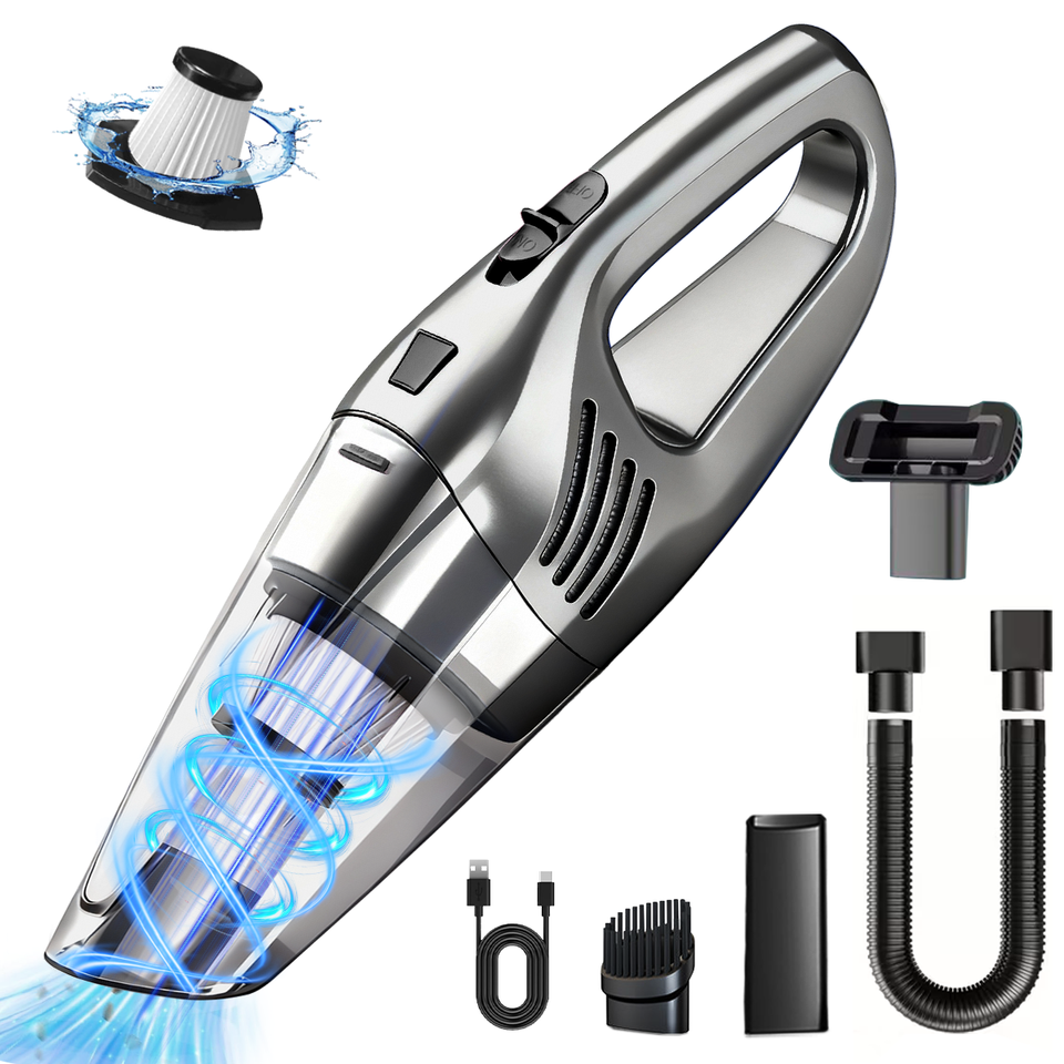 Cordless wet and dry car vacuum cleaner with nozzle accessories
