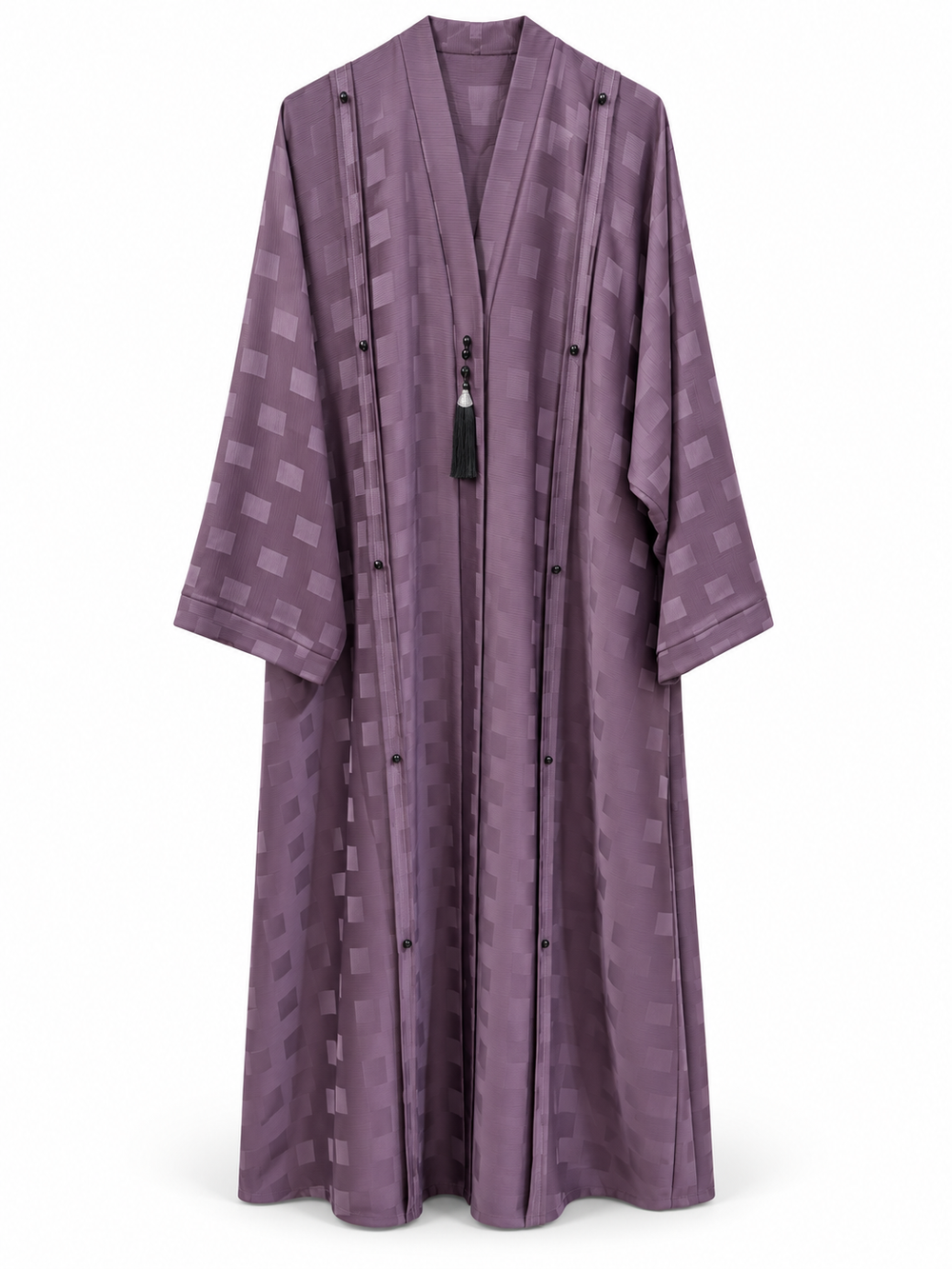 Lavender Striped Tassel Abaya | عباية لافندر مخططة بشرابة
