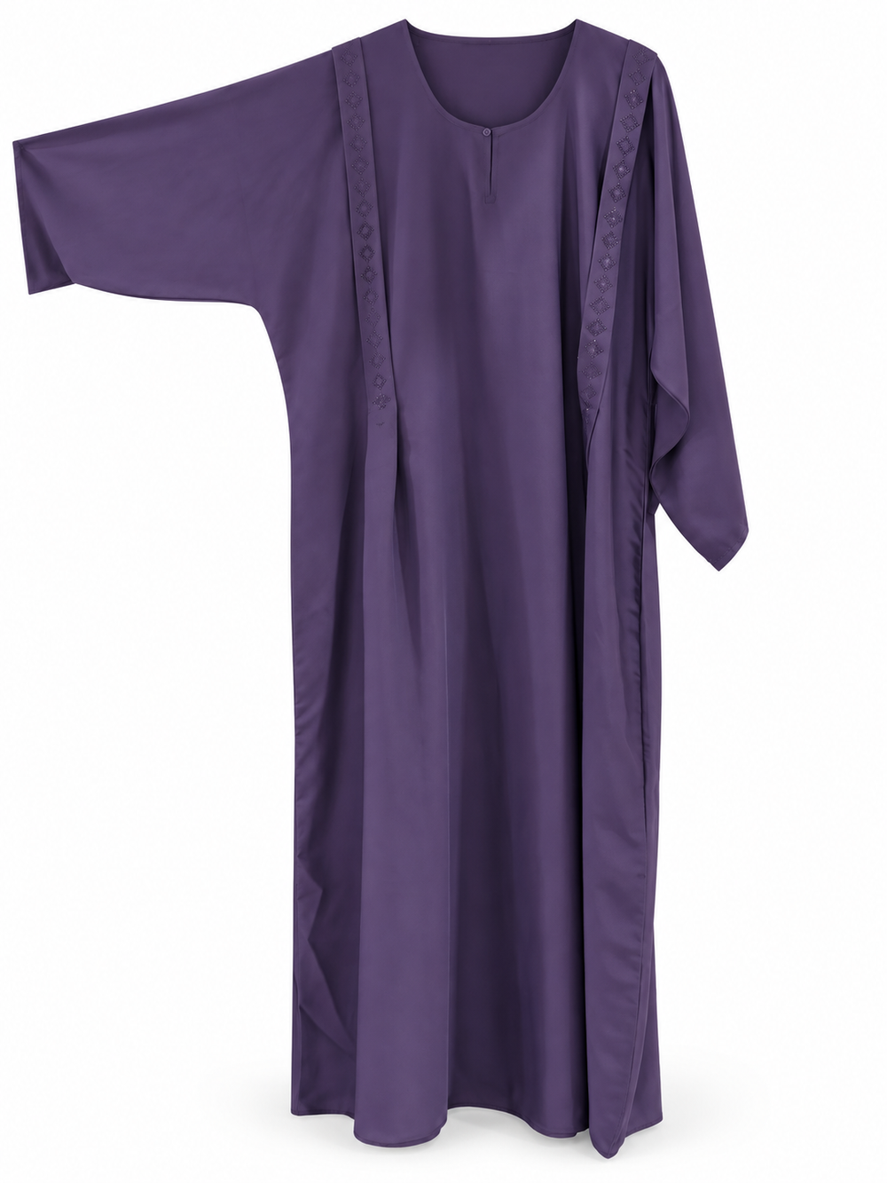 Purple Vertical Diamond Abaya | عباية بنفسجية بزخارف ماسية طولية